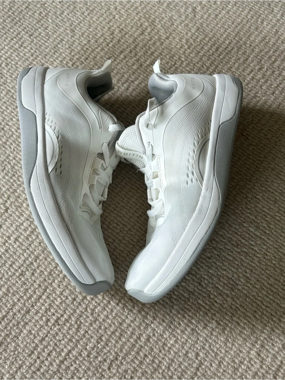 WHITIN White Athletic Sneakers with Light Gray Accents